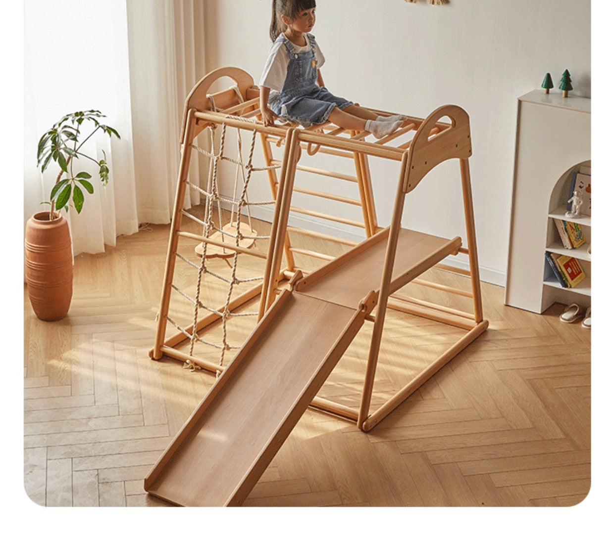 9-in-1 Solid Wood Montessori Climbing Gym for Kids